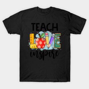 Cute Teach Love And Inspire Graphic T-Shirt